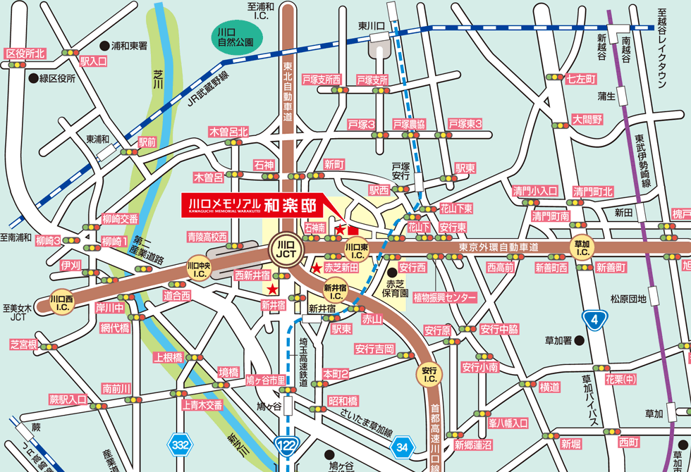 川口メモリアル和楽邸 周辺拡大図